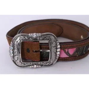 Justin pink camouflage belt with bling Justin Boots | Accessories | Justin Rhinestone Camo Queen  main image 3